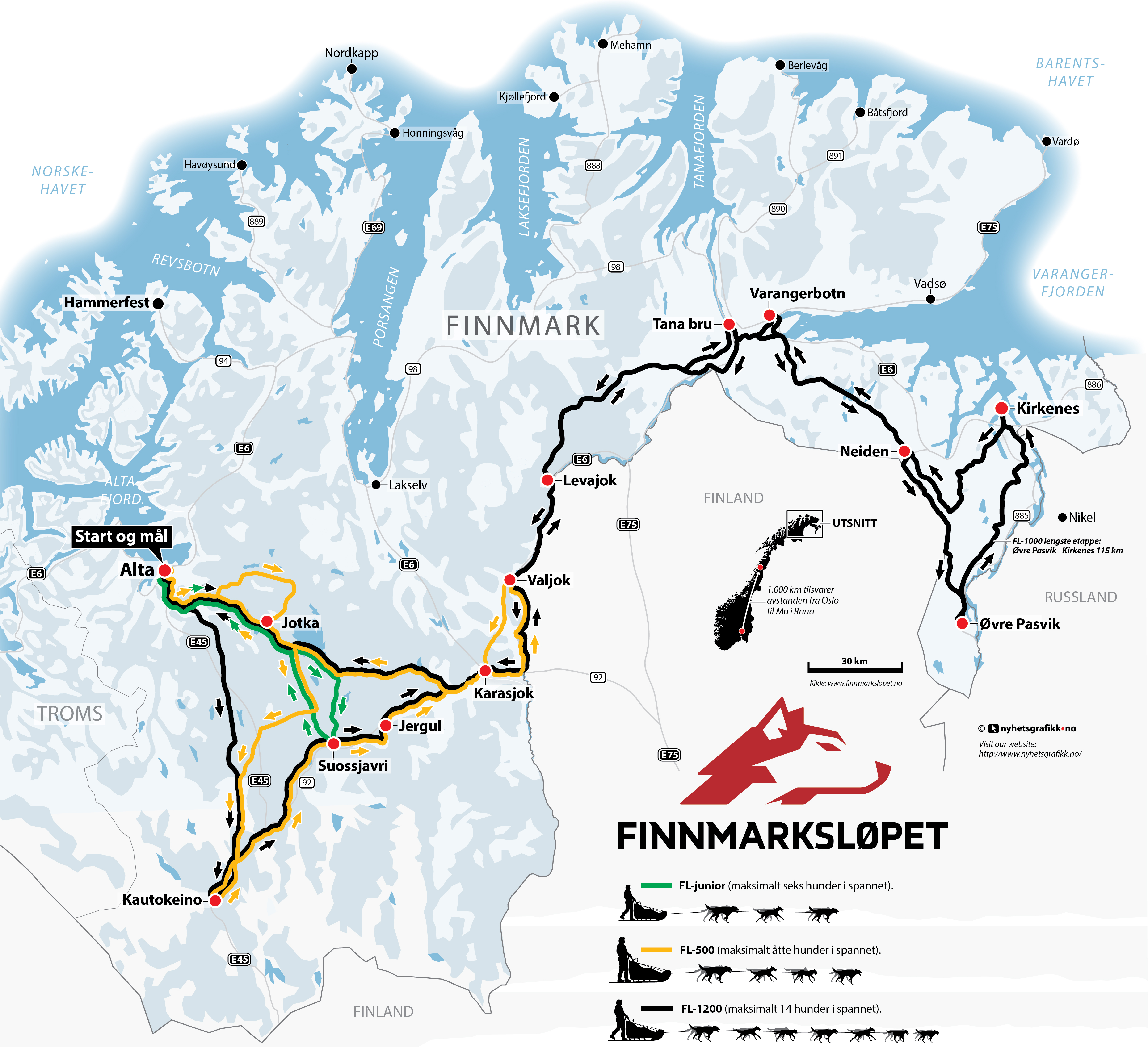 kart over finnmark